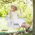 thumbnail image 2 of VINGLI 440 lbs Single Person Patio Porch Swing with Cup Holder & Adjustable Chains for Outdoors (Standard Pro, White), 2 of 7