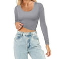thumbnail image 2 of XIYON Womens T Shirts Fashion Lightweight Yoga Crop Tops Slim Fit Long Sleeve Workout T Shirts Going Out Clothes 2026, 2 of 6