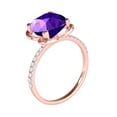thumbnail image 3 of 2.30 Ct. Ttw Diamond And Cushion Cut Amethyst Ring In 10K Rose Gold, 3 of 7