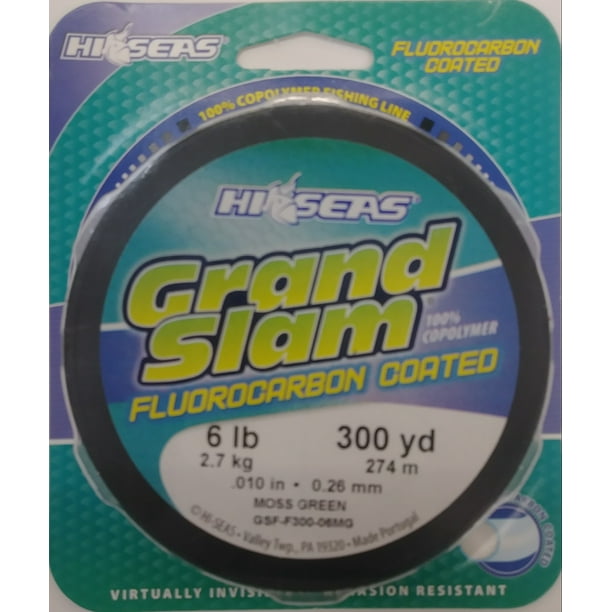 HiSeas Grand Slam Fluorocarbon Coated Fishing Line, Moss