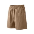 thumbnail image 7 of Miluxas Women's Elastic High Waist Wide Leg Shorts with Pockets Summer Solid Baggy Casual Shorts Street Going Out Shorts Khaki, 7 of 7
