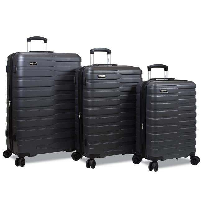 Dejuno Cortex Lightweight Hardside Spinner Luggage Set Black, 3 Piece