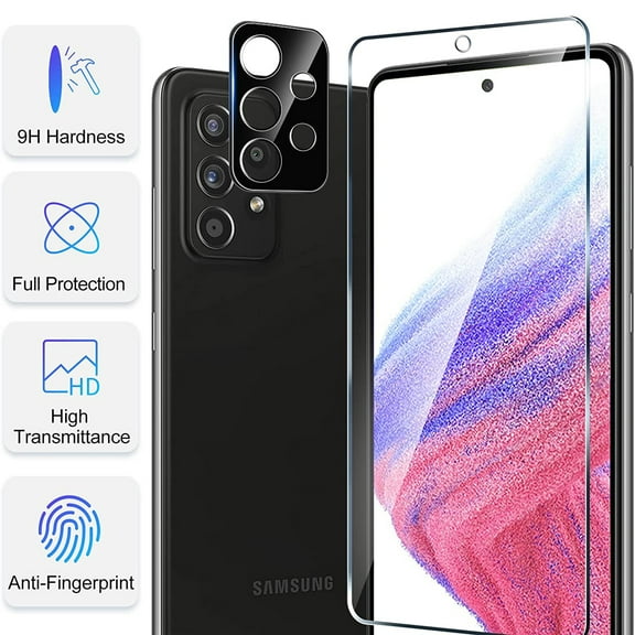 Allytech Samsung Galaxy A53 5G Screen Protector with Glass Camera Lens Protector, Anti-scratch Anti-fingerprint Bubble Free Screen Protector Film for Samsung Galaxy A53 5G