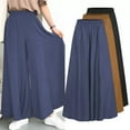thumbnail image 3 of Pantalones de piernas anchas de verano para mujer, pantalones largos sólidos con cintura elásti CACAGOO Pantalones de mujer, 3 of 5