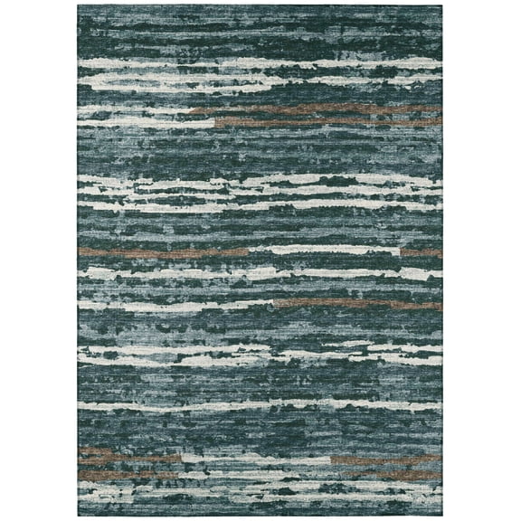 Addison Rugs Indoor/ Outdoor Bravado Abstract Striped Baja Washable Area Rug 10' x 14' - Shadow