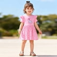 thumbnail image 5 of Xijirk Easter Dresses for Girls with Flutter Sleeves Bunny Applique and Floral Embroidery Bow Detail Adorable Elegant Party Dress for Parties Easter Celebrations,Z02 Pink,2-3 Years, 5 of 9