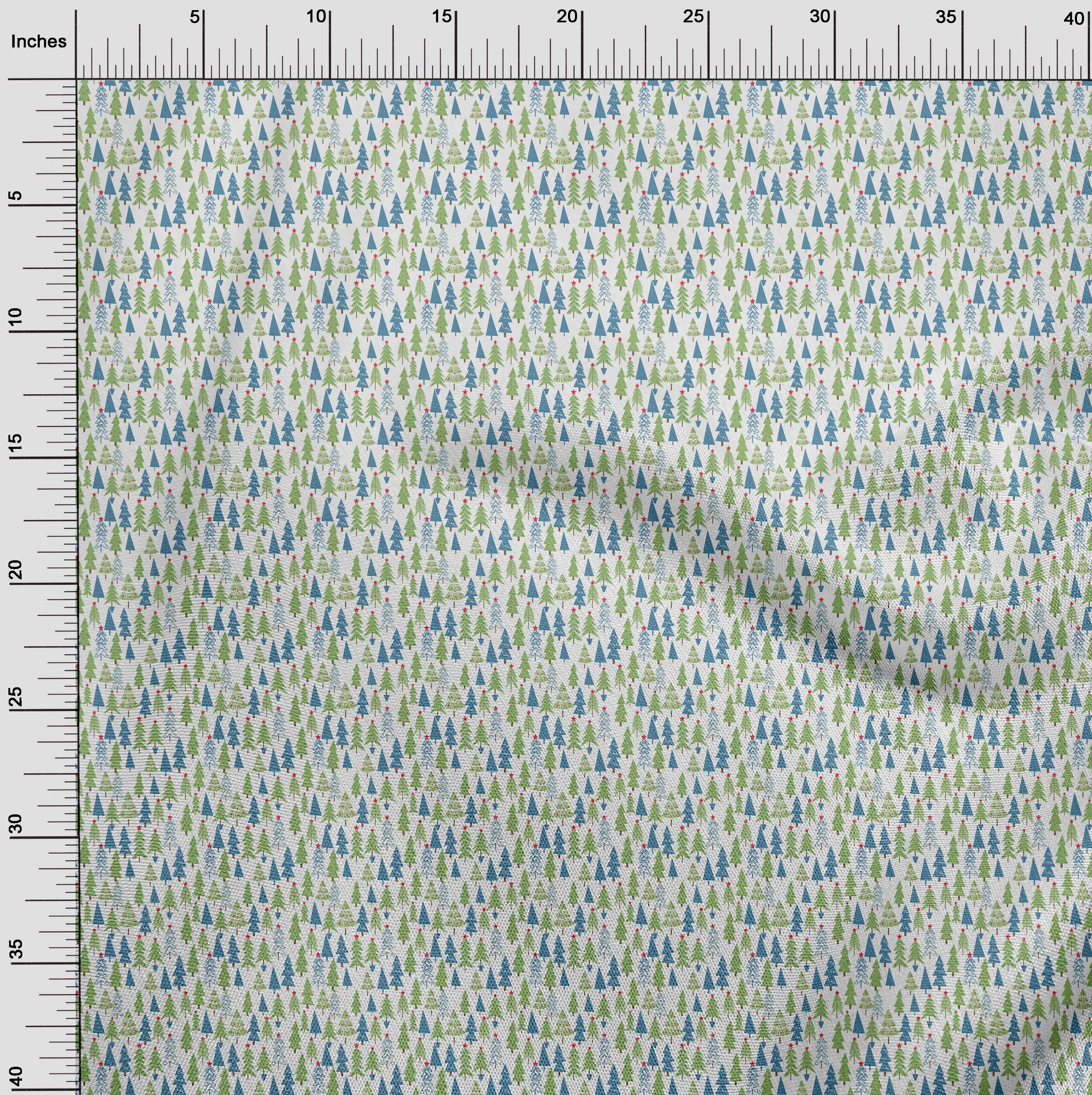 oneOone Cotton Flex Green Fabric Christmas Dress Material Fabric Print Fabric By The Yard 40 Inch Wide
