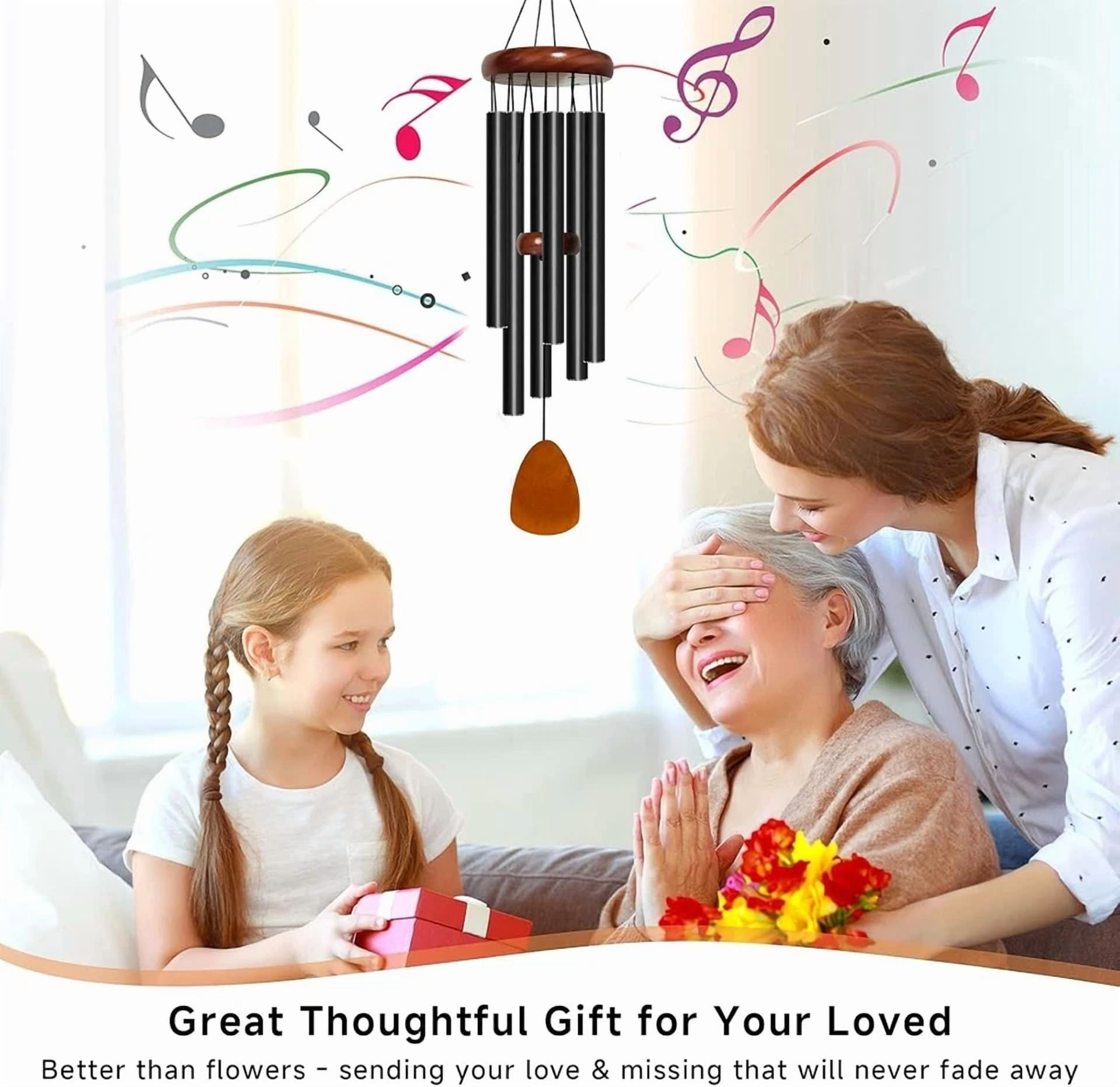 PURELY- Wind Chimes Large Deep Tone Chapel Bells 6 Tubes Outdoor Garden Home Decor Gift