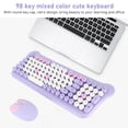 thumbnail image 3 of Combo De Teclado Y Mouse Inalámbricos, Teclado De Máquina De Escribir Retro Colorido Con Teclas Redondas, Mouse Y Teclado Inalámbricos Para Computadora Portátil, 3 of 7