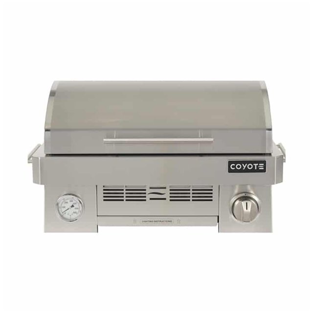 Coyote Outdoor C1PORTLP Single Burner 200 Square Inch Portable Gas Grill, Silver