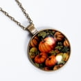 thumbnail image 2 of Thanksgiving Pumpkin Necklace Personalized Custom Photo Round Pendant Adjustable Stainless Steel Necklaces with Gift Box for Men Women Mothers Valentine's Jewelry Gift, 2 of 6