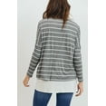 thumbnail image 4 of Stripe Long Sleeve Double Layer Nursing/Maternity Top, 4 of 5