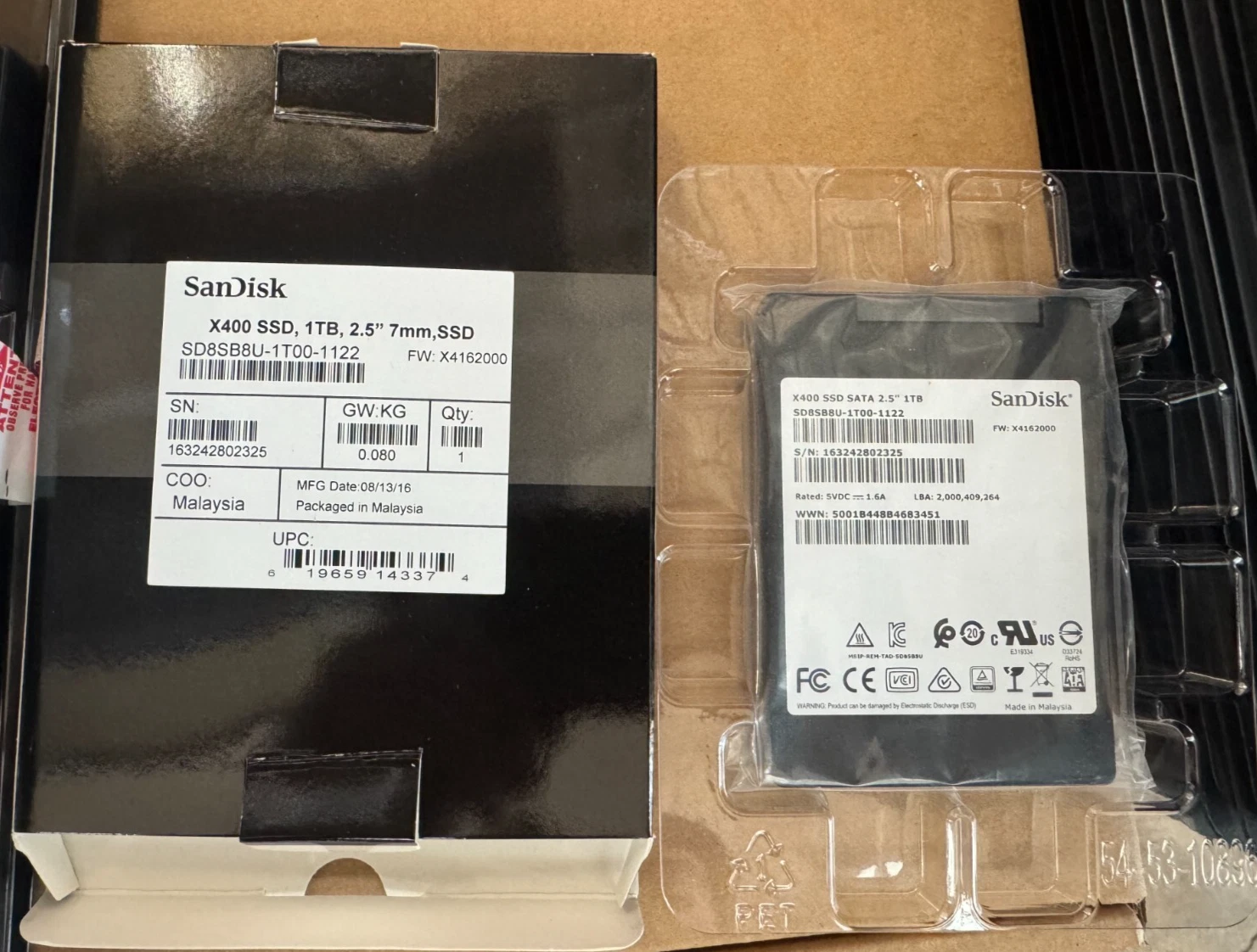 1TB X400 SSD 6GB/S 2.5IN 7MM SATA 1ZNM TLC