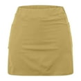 thumbnail image 3 of Iugvhana Womens Skorts with Pockets Lightweight Tummy Control Plus Size Skorts for Women High Waist Solid Color Athletic Sports Skirt Shorts Khaki#04 L, 3 of 5