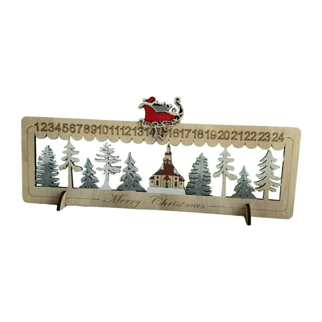 Luzkey Calendrier de l'Avent de Noël, Ornement de Fête pour Table