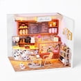 thumbnail image 3 of Milaget gamchiano DIY Dollhouse Handcrafted Creative Cafe Time Cake Shop LED Light Dolls, 3 of 9