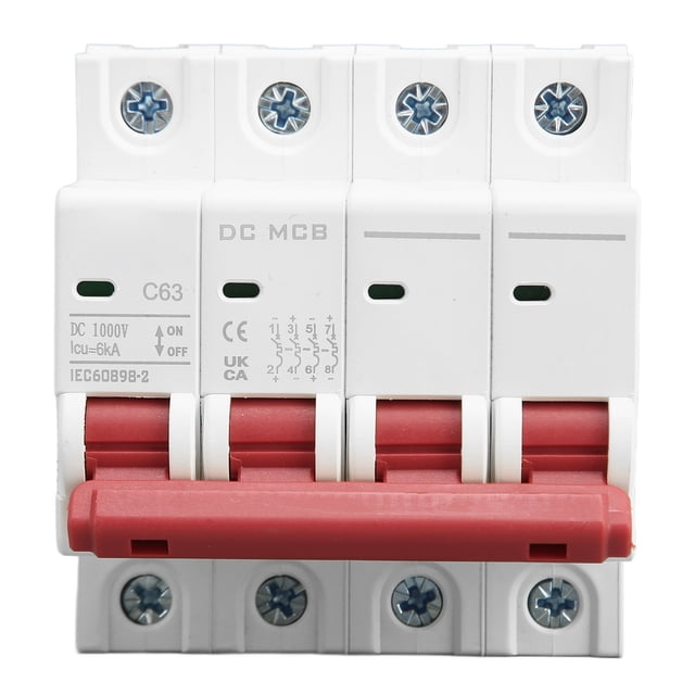 Disyuntor 4P, 6000A Capacidad De Ruptura DC 1000V 63A Interruptor De Protección De Sobrecarga De Tamaño Compacto Para Sistema De Alimentación De Barcos