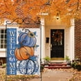 thumbnail image 6 of Welcome Fall Blue Pumpkin Large Decorative House Flag Autumn Plaid Check Sunflower Yard Garden Outside Decor Thanksgiving Seasonal Burlap Outdoor Home Decoration Double Sided 28 x 40, 6 of 6