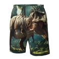 thumbnail image 4 of Balery Green Forest Dinosaur Traje de Baño Estilo Hawaiano para Hombre, Shorts de Secado Rápido con Bolsillos-Large, 4 of 6