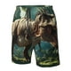 thumbnail image 4 of Balery Green Forest Dinosaur Traje de Baño Estilo Hawaiano para Hombre, Shorts de Secado Rápido con Bolsillos-Large, 4 of 6