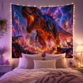 thumbnail image 2 of Lava Dinosaur in Volcanic Wasteland, Dramatic Fantasy Style for Dinosaur Lovers, Prehistoric Wall Decor, Housewarming Gift, Tapestry Wall Hanging for Bedroom and Gaming Room, 2 of 7