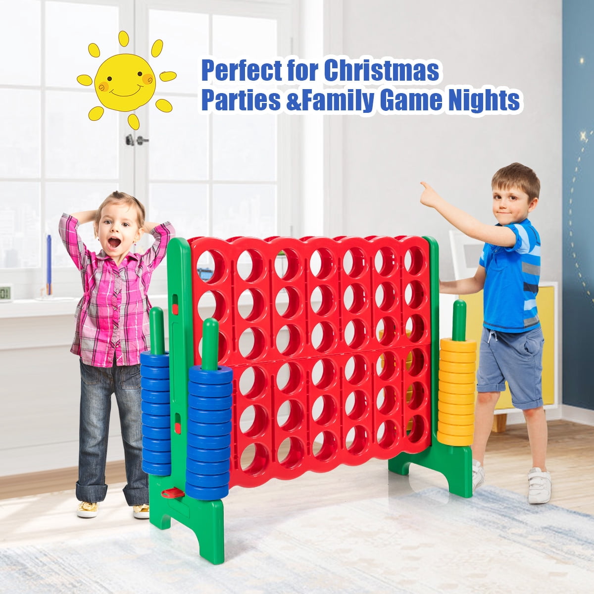 Infans Jumbo 4-to-Score 4 in A Row Giant Game Set Adults Kids Family Fun Indoor Outdoor