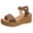 Brown, variant on VerPetridure Women's Wedge Sandals Slip On Flatform With Inmitation Cork Bottom Straps