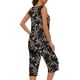 thumbnail image 5 of Conjunto de Ropa de Salón para Mujer Cuello Redondo Blusa sin Mangas Sólida Y Pantalones Cortos de Cintura Elástica Pantalones, Pantalones Cortos de Verano para Mujeres, 5 of 7