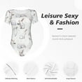 thumbnail image 6 of Balery Rabbit Eating Women's Short Sleevee Crew Neck Bodysuit Tops Short Sleeve Tops Basic-X-Large, 6 of 9