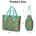 thumbnail image 3 of Tote Bag for Women - Sunflower Shoulder Bag - Large Utility Work Duffle Bag with Zipper Handbag for Travel, Work, Sprots, 3 of 5