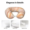 thumbnail image 4 of U-Shaped Pillow 11.8×9.8in With Pillow Core Comfortable Soft Invisible Zipper For Daily Travel Driving Office Peachpuff Marble_3, 4 of 8