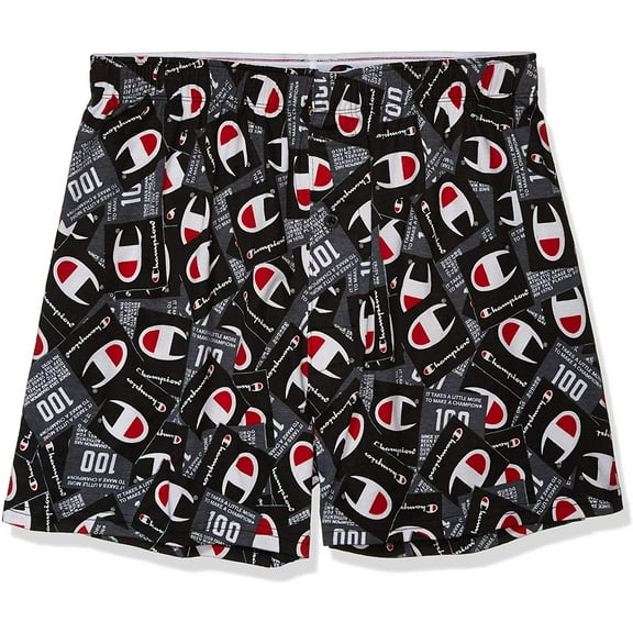 Champion Men's Joker Print Knit Boxer, Black, Small