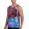 thumbnail image 2 of Cauagu Capybara Bathtub Fun Print Men's Sleeveless Muscle Shirts,Tank Tops Quick Dry Workout Tank Top Gym Muscle Tee Fitness Bodybuilding T Shirt for Men-3X-Large, 2 of 7