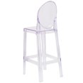 thumbnail image 4 of Home Square 30" Oval Back Ghost Bar Stool in Transparent Crystal - Set of 2, 4 of 5