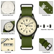 Bomieux Watches for Men Military Sport Watch with Nylon Strap Stylish Luminous Analog Quartz Watch Gift for Men