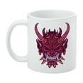 thumbnail image 3 of Japanese Horned Demon Mask Oni White Mug, 3 of 4