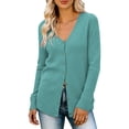 thumbnail image 6 of Women Cardigan Women'S Knitted V Neck Patchwork Button Up Cardigan Top, 6 of 9