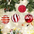 thumbnail image 6 of Alupssuc 6 Inch Oversized Christmas Ball Ornaments, Shatterproof Xmas Tree Decorations, Red & White, 4CT, 6 of 6