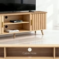 thumbnail image 5 of UBesGoo 59" Modern Fluted TV Stand, Walnut Entertainment Center for 55/60/65-Inches TVs, Boho Media Console with 2 Doors & Shelves Storage for Living Room, Bedroom, Home, 5 of 6