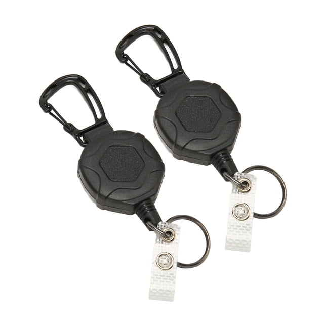 Llavero Retráctil, Soporte Para Insignia De Mosquetón Resistente, Retráctil, Rebota Automáticamente, 2 Piezas, Evita Pérdidas Para Cinturón
