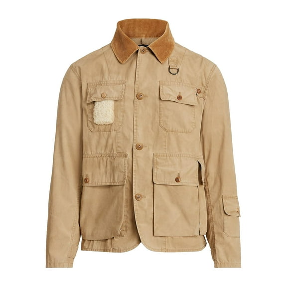 Polo Ralph Lauren Mens Shearling-Patch Wading Jacket (2XLarge, Desert Khaki)