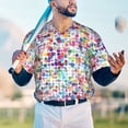 thumbnail image 5 of KLL Colorful Watercolor Dots for Men's Baseball Shirts,Short Sleeve Casual Shirts Button Down Shirt for Men Beach Summer Wedding Shirt-X-Large, 5 of 7
