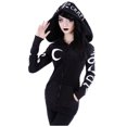 thumbnail image 2 of Black Zip Up Hoodie, Y2K Gothic Hoodies for Women Vintage Retro Skull Skeleton Graphic Jacket Oversized Aesthetic Sweatshirts Pullovers Fleece Jacket Women Full Zip, 2 of 6