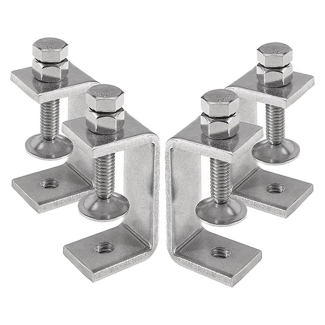 Abrazaderas de Acero Inoxidable 304 de Alta Resistencia, Abrazaderas PequeñAs de Metal con Tornillos, Abrazaderas Abiertas de MandíBula de 65 Mm (4 Piezas)