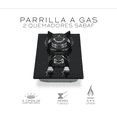 thumbnail image 2 of Parrilla A Gas Cristal Templado 2 Quemadores Negro, 2 of 5