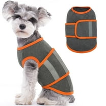 Kuoser Dog Anxiety Vest, Soft and Reflective Calming Shirt for Dogs, Breathable Pet Anxiety Jacket Wrap for Fireworks, Thunderstorms, Separation, Travel, Gray, Medium