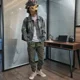 thumbnail image 2 of Abrigo vaquero para hombre, chaqueta vaquera azul de otoño, chaqueta vaquera de manga ancha para hombre, ropa estética popular coreana, prendas de vestir de moda, talla LGS, 2 of 5
