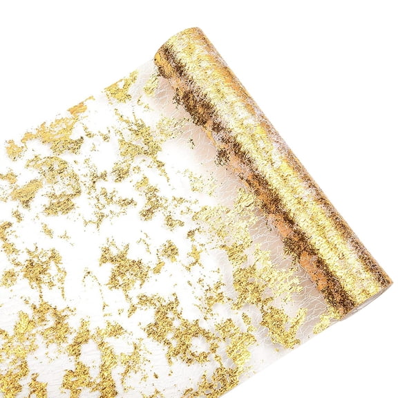 28CM×10M Modern Gold Table Runner Sparkling Fabric Decorative Tablecloth Table Decors