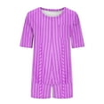 thumbnail image 6 of cfhntfmh 2 Piece Casual Sets for Women Loose Half Sleeve Round Neck Lounge Tees Casual Summer Print Baggy Shorts Outfits, 6 of 6