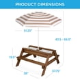 thumbnail image 3 of Best Choice Products Kids 3-in-1 Outdoor Sand and Water Activity Picnic Table with Umbrella - Walnut/Beige, 3 of 8